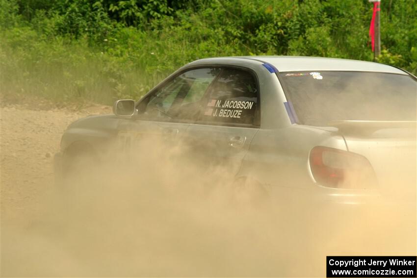 Noah Jacobson / Jacob Beduze Subaru WRX on SS2, Skunk Creek.