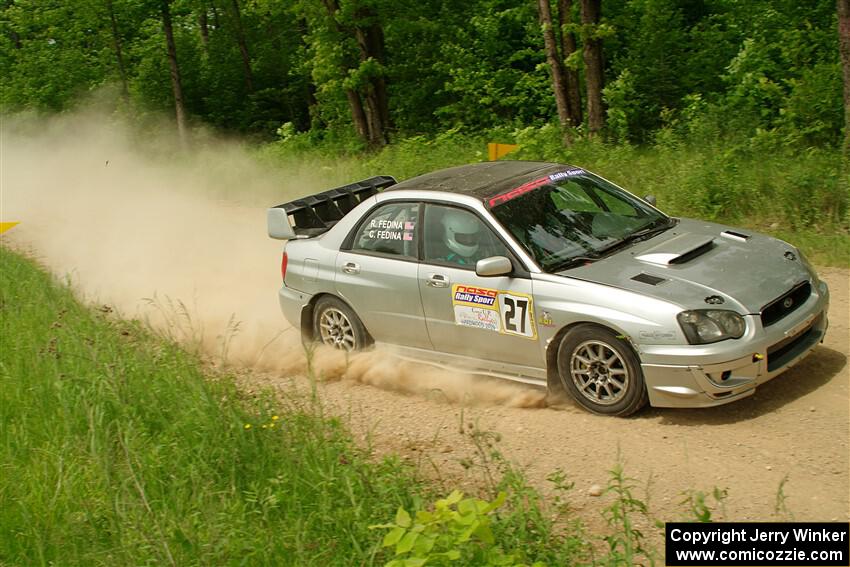 Cross Fedina / Robin Fedina Subaru WRX on SS2, Skunk Creek.