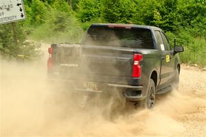 A Chevy Silverado pickup sweeps SS2, Skunk Creek.