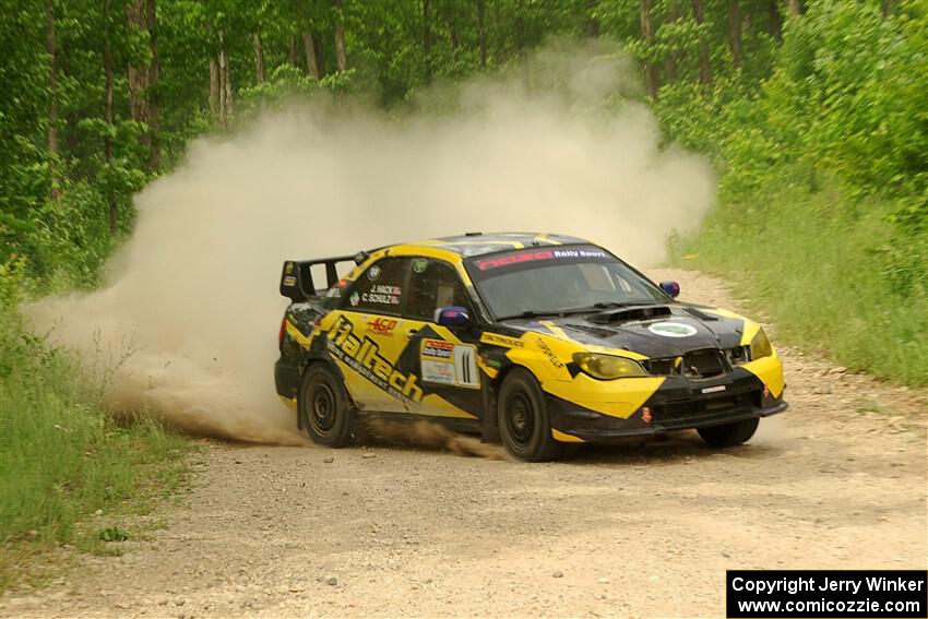 Colin Schulz / Jason Hack Subaru WRX STi on SS3, Woodtick Hollow.