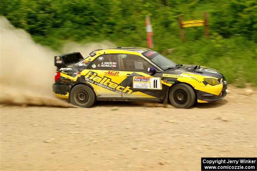 Colin Schulz / Jason Hack Subaru WRX STi on SS3, Woodtick Hollow.