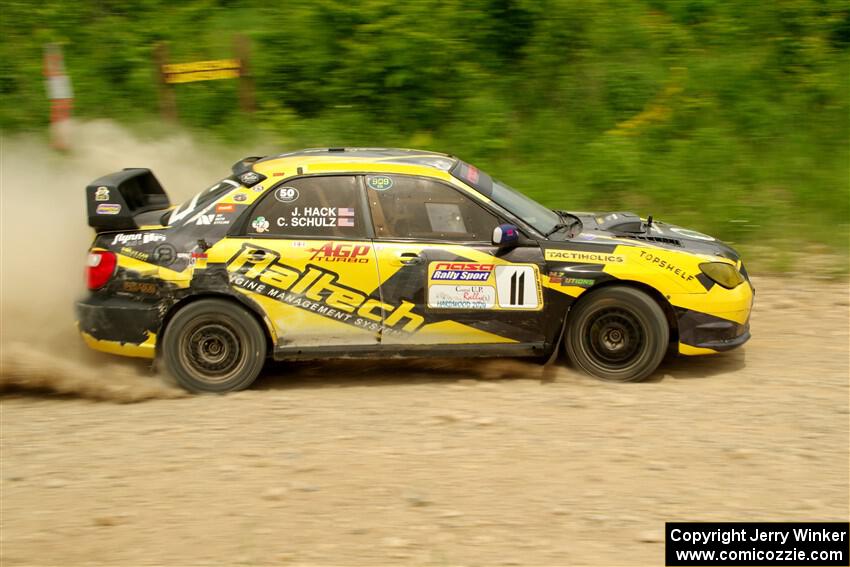 Colin Schulz / Jason Hack Subaru WRX STi on SS3, Woodtick Hollow.