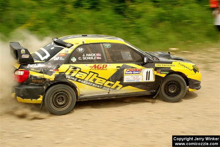 Colin Schulz / Jason Hack Subaru WRX STi on SS3, Woodtick Hollow.