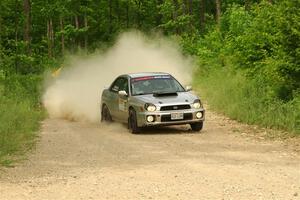 Noah Jacobson / Jacob Beduze Subaru WRX on SS3, Woodtick Hollow.