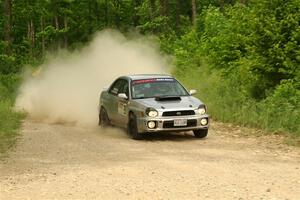 Noah Jacobson / Jacob Beduze Subaru WRX on SS3, Woodtick Hollow.