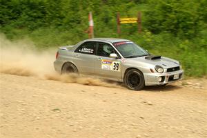 Noah Jacobson / Jacob Beduze Subaru WRX on SS3, Woodtick Hollow.