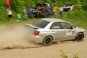 Noah Jacobson / Jacob Beduze Subaru WRX on SS3, Woodtick Hollow.