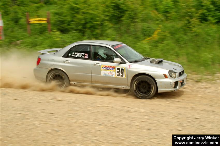 Noah Jacobson / Jacob Beduze Subaru WRX on SS3, Woodtick Hollow.