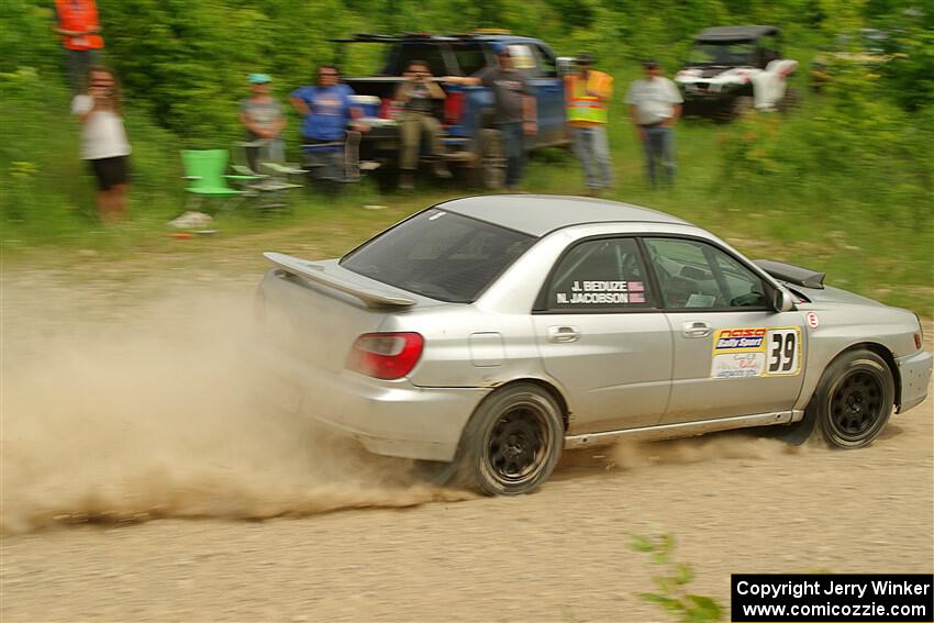 Noah Jacobson / Jacob Beduze Subaru WRX on SS3, Woodtick Hollow.