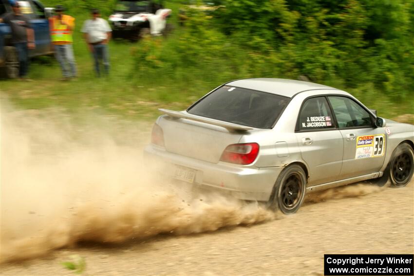 Noah Jacobson / Jacob Beduze Subaru WRX on SS3, Woodtick Hollow.