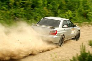 Noah Jacobson / Jacob Beduze Subaru WRX on SS3, Woodtick Hollow.