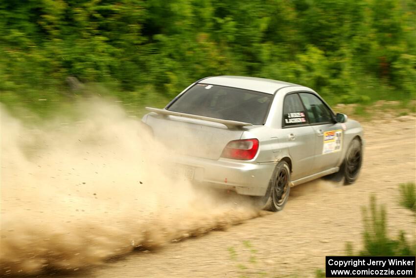 Noah Jacobson / Jacob Beduze Subaru WRX on SS3, Woodtick Hollow.