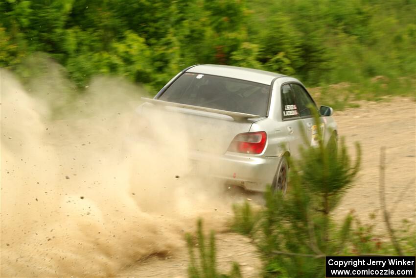 Noah Jacobson / Jacob Beduze Subaru WRX on SS3, Woodtick Hollow.