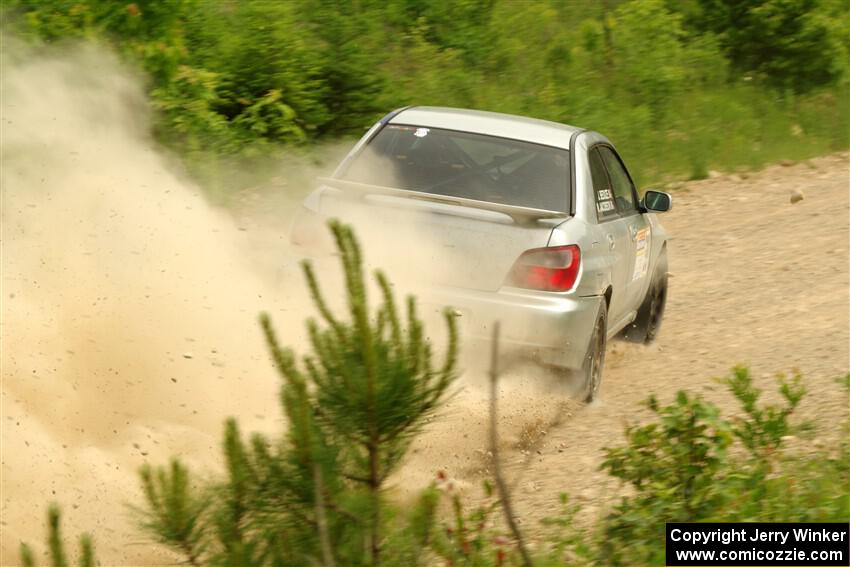 Noah Jacobson / Jacob Beduze Subaru WRX on SS3, Woodtick Hollow.