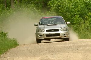 Cross Fedina / Robin Fedina Subaru WRX on SS3, Woodtick Hollow.