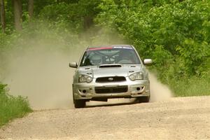 Cross Fedina / Robin Fedina Subaru WRX on SS3, Woodtick Hollow.