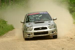 Cross Fedina / Robin Fedina Subaru WRX on SS3, Woodtick Hollow.