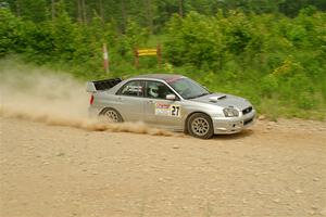 Cross Fedina / Robin Fedina Subaru WRX on SS3, Woodtick Hollow.