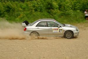 Cross Fedina / Robin Fedina Subaru WRX on SS3, Woodtick Hollow.