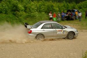 Cross Fedina / Robin Fedina Subaru WRX on SS3, Woodtick Hollow.