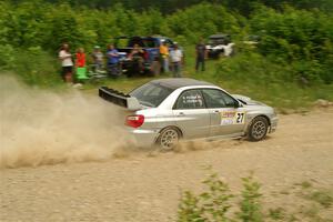 Cross Fedina / Robin Fedina Subaru WRX on SS3, Woodtick Hollow.