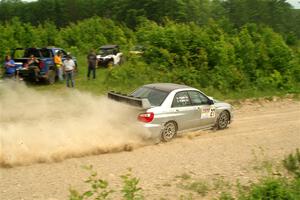 Cross Fedina / Robin Fedina Subaru WRX on SS3, Woodtick Hollow.