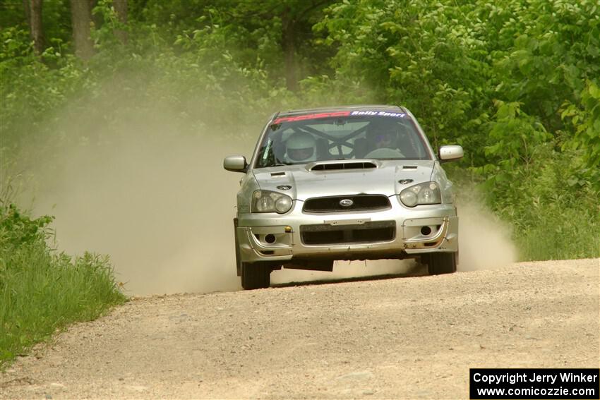 Cross Fedina / Robin Fedina Subaru WRX on SS3, Woodtick Hollow.