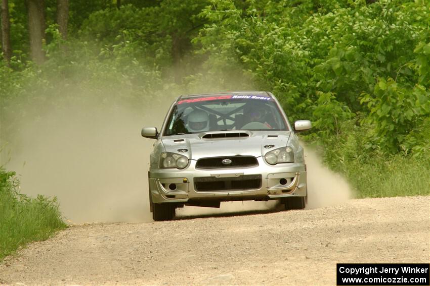 Cross Fedina / Robin Fedina Subaru WRX on SS3, Woodtick Hollow.