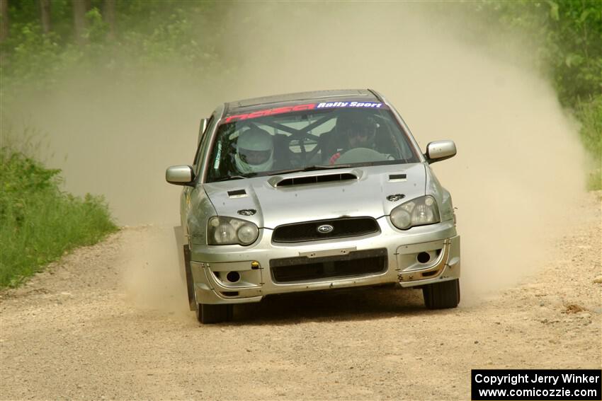 Cross Fedina / Robin Fedina Subaru WRX on SS3, Woodtick Hollow.