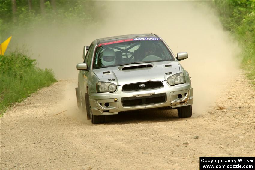 Cross Fedina / Robin Fedina Subaru WRX on SS3, Woodtick Hollow.