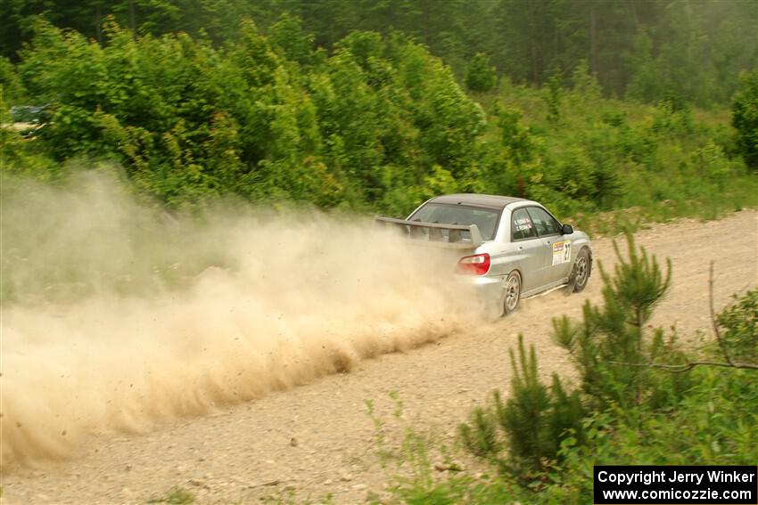 Cross Fedina / Robin Fedina Subaru WRX on SS3, Woodtick Hollow.