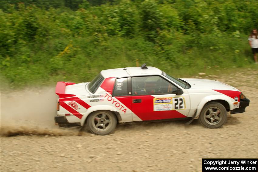 Eric Anderson / Taylor Haelterman Toyota Celica GTS on SS3, Woodtick Hollow.