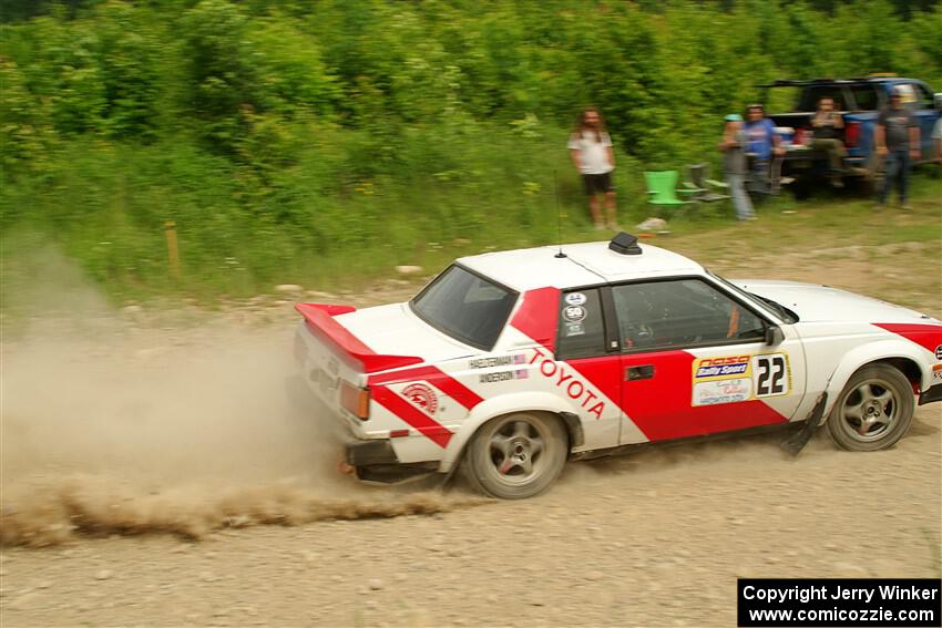 Eric Anderson / Taylor Haelterman Toyota Celica GTS on SS3, Woodtick Hollow.