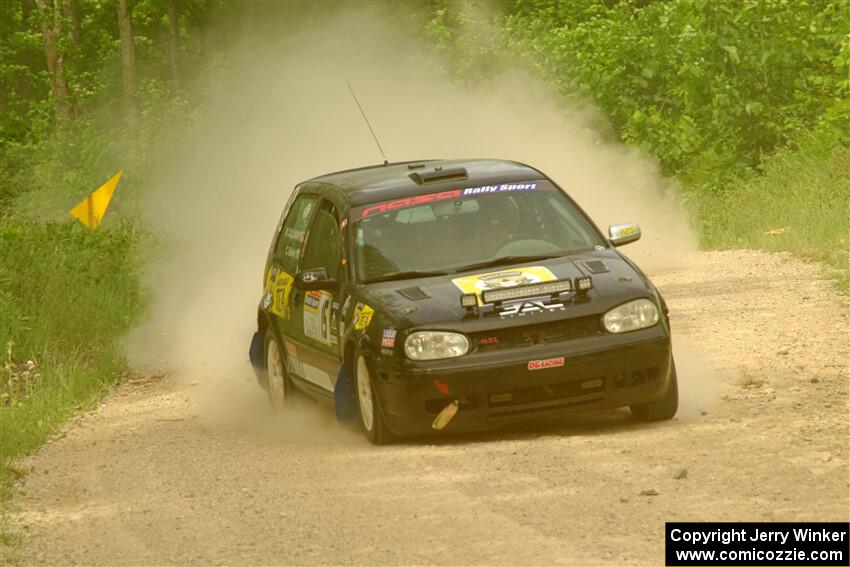 Chase Blakely / Mike Callaway VW GTI on SS3, Woodtick Hollow.