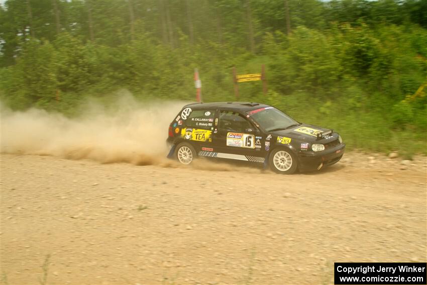 Chase Blakely / Mike Callaway VW GTI on SS3, Woodtick Hollow.