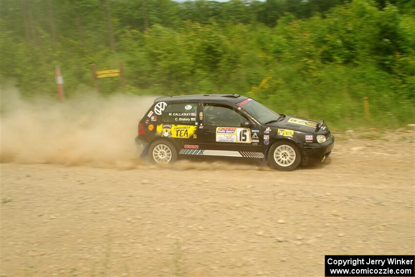 Chase Blakely / Mike Callaway VW GTI on SS3, Woodtick Hollow.