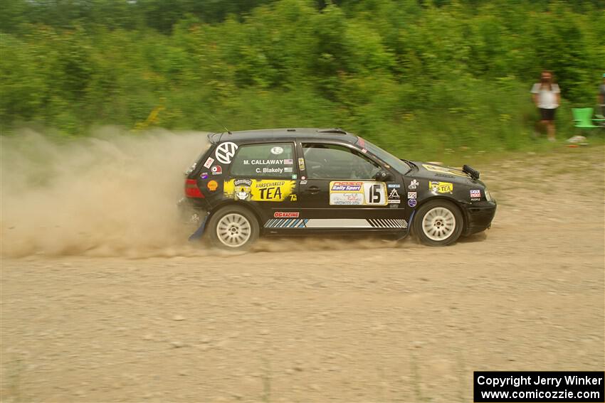 Chase Blakely / Mike Callaway VW GTI on SS3, Woodtick Hollow.