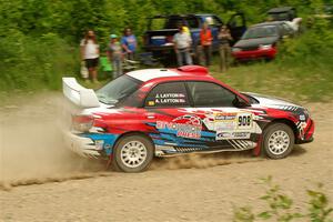 Andrew Layton / Joe Layton Subaru Impreza on SS3, Woodtick Hollow.