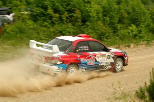 Andrew Layton / Joe Layton Subaru Impreza on SS3, Woodtick Hollow.