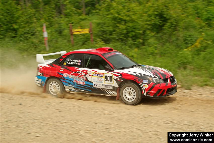 Andrew Layton / Joe Layton Subaru Impreza on SS3, Woodtick Hollow.