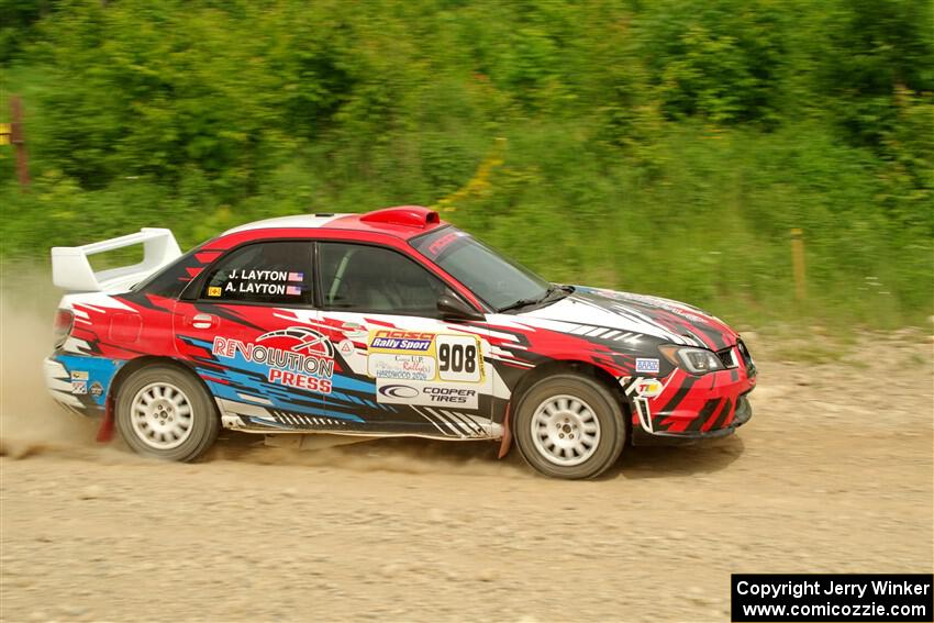 Andrew Layton / Joe Layton Subaru Impreza on SS3, Woodtick Hollow.