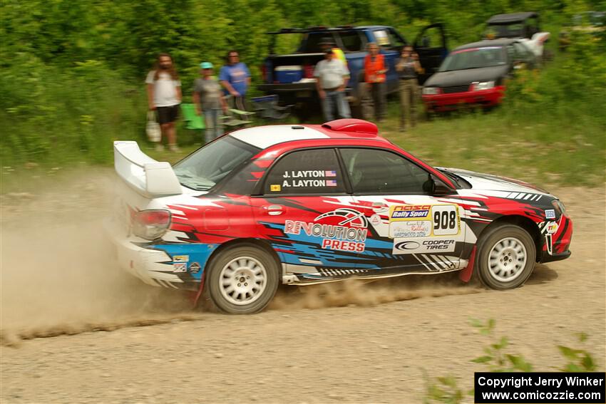 Andrew Layton / Joe Layton Subaru Impreza on SS3, Woodtick Hollow.