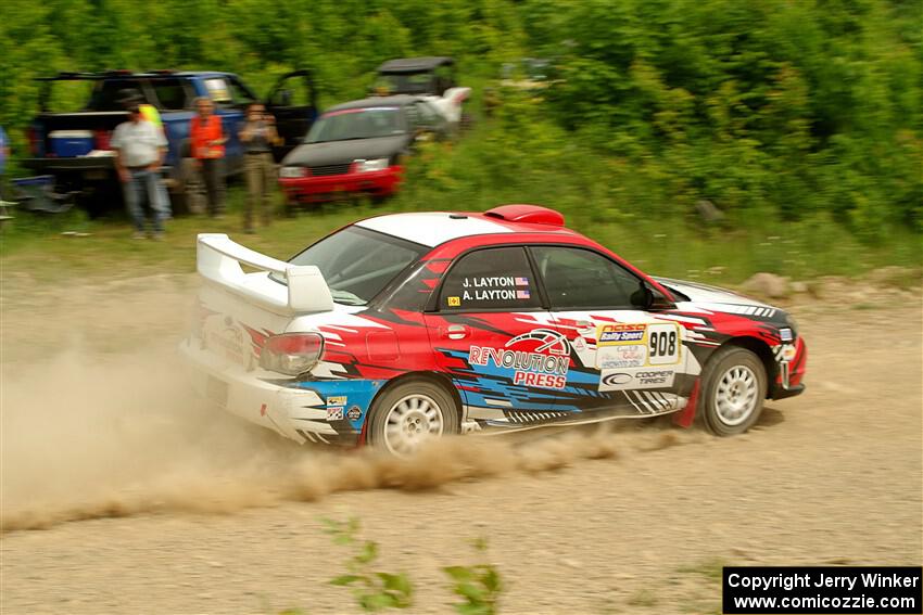 Andrew Layton / Joe Layton Subaru Impreza on SS3, Woodtick Hollow.