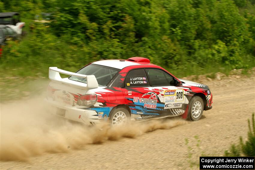 Andrew Layton / Joe Layton Subaru Impreza on SS3, Woodtick Hollow.