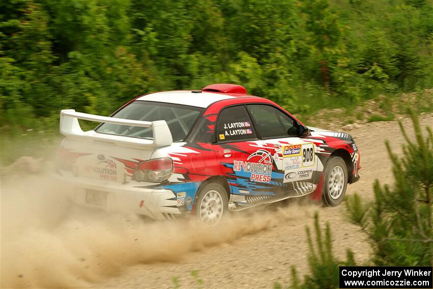 Andrew Layton / Joe Layton Subaru Impreza on SS3, Woodtick Hollow.