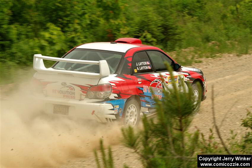 Andrew Layton / Joe Layton Subaru Impreza on SS3, Woodtick Hollow.