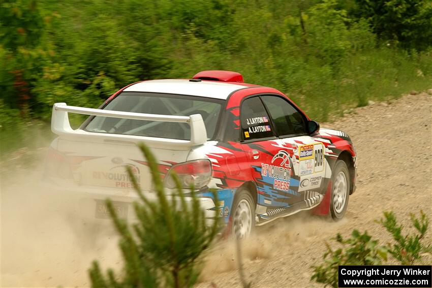 Andrew Layton / Joe Layton Subaru Impreza on SS3, Woodtick Hollow.