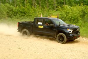 A Chevy Silverado pickup sweeps SS3, Woodtick Hollow.