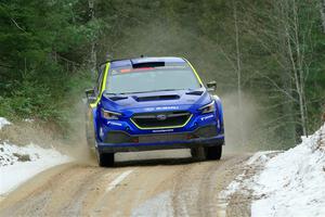 Travis Pastrana / Rhianon Gelsomino Subaru WRX ARA24 on SS7, Hunters-McCormick Lake I.