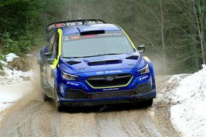 Travis Pastrana / Rhianon Gelsomino Subaru WRX ARA24 on SS7, Hunters-McCormick Lake I.